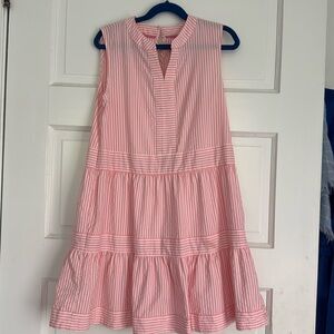Vineyard vines pink seersucker girls medium dress